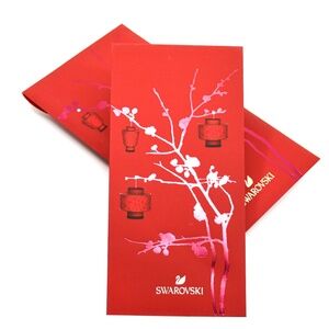 SWAROVSKI Crystal-Adorned Red Lantern-Themed Envelopes